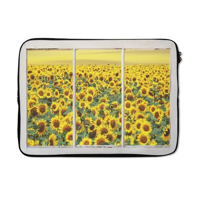 Produktbild von MuchoWow® Laptop Hülle 13 Zoll Transparent - Sonnenblume - Gelb Laptoptasche - Laptophülle - Sleeve - Rundumschutz