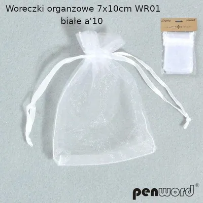 Zdjęcie produktu dla Woreczki organzowe białe 7x10cm 10szt