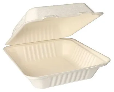 Produktbild von 125 Menüboxen, Zuckerrohr "pure" ungeteilt 7,7 cm x 20 cm x 22 cm weiss