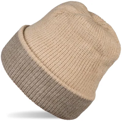 Image de styleBREAKER Bonnet réversible unie en tricot uni, bonnet extra-long, double tricot, bonnet d'hiver chaud 04024197