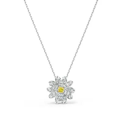 Image de Pendentif Swarovski 5512662/5538076 Eternal Flower, jaune, mélange de métaux, plaqué rhodium