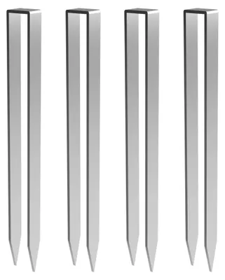 Produktbild von Bodenanker für Rosenbogen, 4er-Set, U-förmige Erdanker aus legiertem Stahl, 30 x 2,9 x 2,1 cm, silberfarben