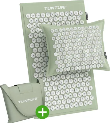 Image de Tunturi Tapis d’acupression Pro avec coussin – Acupression – Tapis de méditation – Kit acupuncture – Massage & relaxation – 68x42x2 cm – Menthe