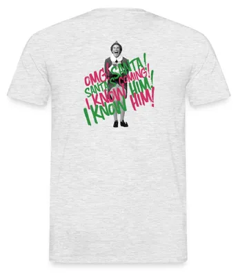 Produktbild von Spreadshirt Buddy Der Weihnachtself Santa’s Coming Männer T-Shirt, XXL, Grau meliert