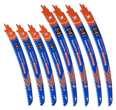 Immagine prodotto di Set di lame per seghetto alternativo, dimensioni 380 mm e 300 mm, 6 denti per pollice, dentatura giapponese, bordo curvo, per legno