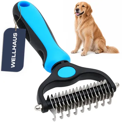 Produktbild von WELLHAUS Unterwollkamm Entfilzer 17 5 cm für Hund Katze 2in1