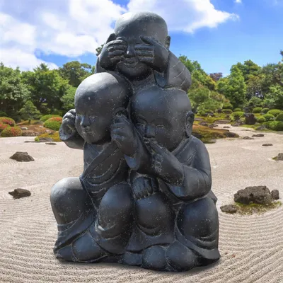 Produktbild von Shaolin Mönch Figur Kinder-Trio Dehradun 50 x 65 x 90 cm