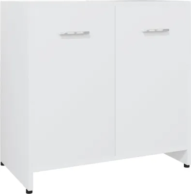 Produktbild von Badezimmerschrank Weiß 60x33x61 cm Holzwerkstoff