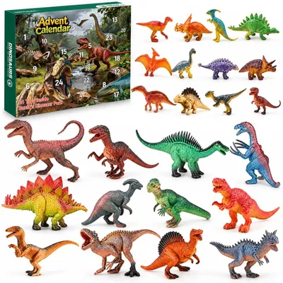 Zdjęcie produktu dla Dinozaury Kalendarz adwentowy dla dzieci 2026 Prezent Świąteczne odliczanie z 24 dniami Dino Kalendarz adwentowy Świąteczna niespodzianka