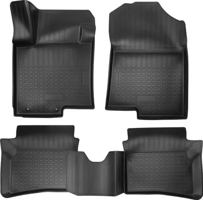Image de Tapis De Sol En Caoutchouc TPE Pour Hyundai i20 Depuis 2020 4pcs, Système de Fixation Bord Haut Noir Antidérapant Toutes Saisons