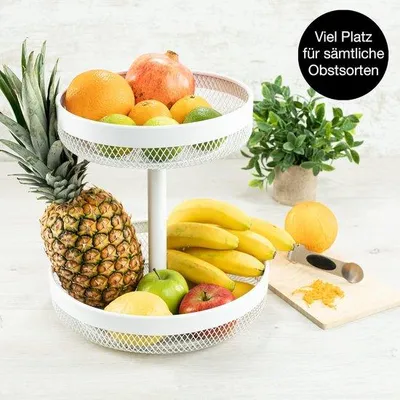 Immagine prodotto di Famanu - Ciotola per frutta moderna, con 2 livelli, dimensioni 30,5 x 30,5 x 31 cm