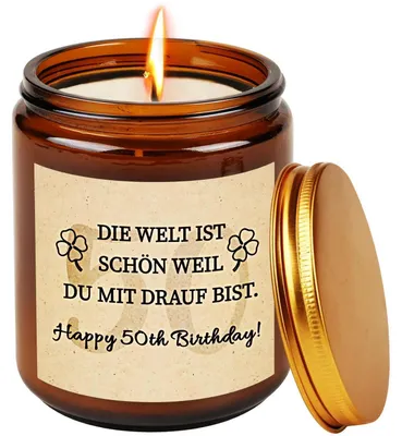 Produktbild von Duftkerze im Glas Lavendel 50 Stunden Brenndauer Sojawachs Geschenk für Frauen