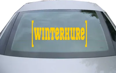 Produktbild von Indigos UG - Aufkleber Heckscheibe & Motorklappe DE6425 - gold - 600x287 mm - Winterhure - Auto Scheiben Fenster Heckklappe Tuning Racing JDM - Die cut