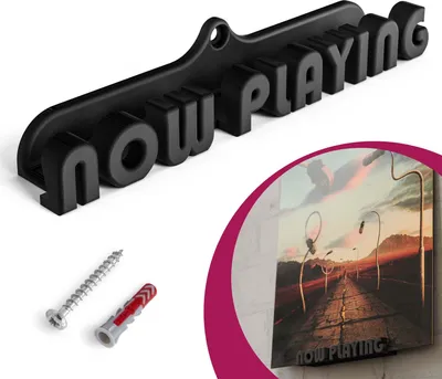 Produktbild von Schallplatten Wandhalterung NOW PLAYING passend für LP Disc Vinyl Halter Schwarz