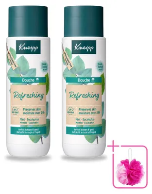 Imagen del producto de 2 unidades de gel de ducha Kneipp, refrescante, con menta y eucalipto, 200 ml cada uno, pack ahorro