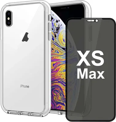 Produktbild von Hülle für iPhone Handyhülle Transparent, durchsichtig Schutzhülle, iPhone Clear Case, Stoßfest, Kratzfest mit Displayschutz – IPhone XS Max / Privacy