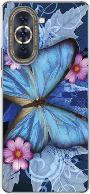 Produktbild von König Design Hülle kompatibel mit Huawei nova 10 Kunststoff Soft Handyhülle - Handy Case Schmetterling Blau