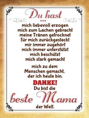 Zdjęcie produktu dla vianmo Drewniany znak 40x30 cm Danke du bis die Beste Mama