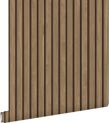 Immagine prodotto di ESTAhome carta da parati lamelli 3D effetto legno marrone chiaro 53 cm x 10.05 m