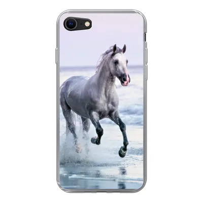 Produktbild von MuchoWow® Handyhülle Schutzhülle Hülle für iPhone SE 2020 Pferde - Luft - Meer Silikon Softcase Handy Hülle - Kartenbesitzer