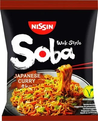 Zdjęcie produktu dla Nissin Noodles Soba Bag Japanese Curry Instant-Nudeln Packung 111g