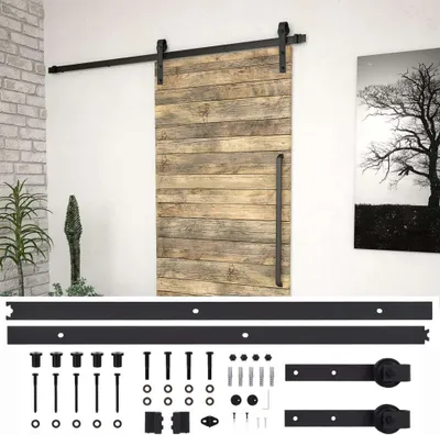 Zdjęcie produktu dla System Do Montażu Drzwi Przesuwnych, 200 Cm, Stal, Czarny Lumarko!