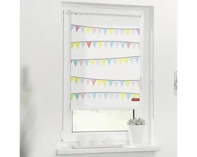 Obrázek produktu pro Roleta na okno Lichtblick bez vrtání Vlajková girlanda 80x150 cm včetně upínacích držáků