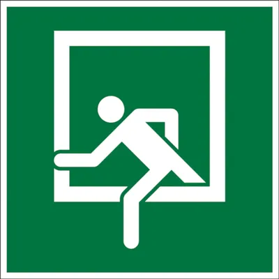 Produktbild von Dreifke® Rettungszeichen, Notausstieg D-E019 - ASR A1.3 (DIN 4844-2) | Folie ...
