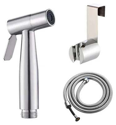 Obrázek produktu pro Sada pro ruční bidet s rozprašovačem, povrchová úprava kartáčovaný nikl, sprchová hlavice s hadicí o délce 150 cm a