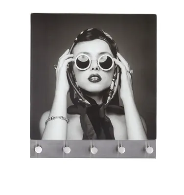 Produktbild von Magnetische Garderobe Retro Girl, 5 Haken, 30 x 34 cm