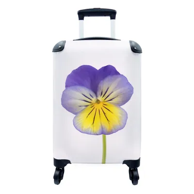 Produktbild von MuchoWow® Koffer Handgepäck Trolley Rollkoffer Kleine Reisekoffer mit 4 Rollen - Violett gelb blau - Cabin Size < 55x40x23 cm & 55x40x20 cm - Fotokoffer - Kabinenkoffer - Boardgepäck - Reise-Box - Reisekoffer - Reisegepäck - Koffer mit Bild - Trolley für Kinder