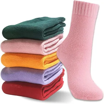 Image de Chaussettes d'hiver chaudes pour femmes - Lot de 5 paires - Thermiques - Taille 35-42