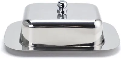 Immagine prodotto di Burriere in acciaio inossidabile con coperchio, 250 g, argento, accessori da cucina