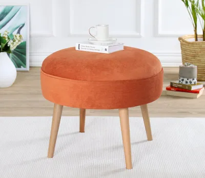 Produktbild von Hanah Home, Romley - Orange, Sitzpuff, 100 % BUCHENHOLZ, Orange, 52 x 52 x 44 cm