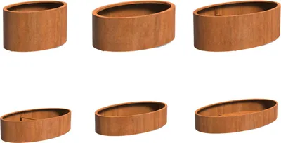 Produktbild von Adezz Ellipse mit Boden Pflanzgefäß aus Corten-Stahl Pflanzkübel Blumentopf