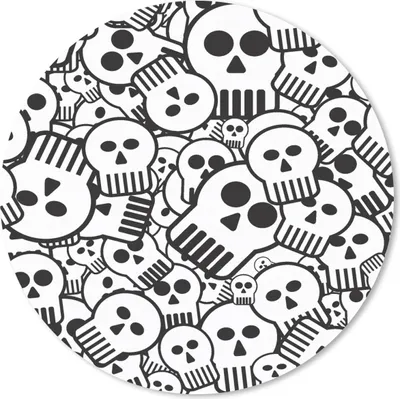 Produktbild von MuchoWow® Mauspad Mousepad Totenkopf - Muster - Punk - Cartoon 20x20 cm - Mousepads - Maus Mat - Pad - Mausunterlage - Schreibtischmatte