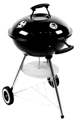 Produktbild von Kugelgrill Holzkohlegrill Picknickgrill Edelstahl Kleiner Grill mit Deckel und Rädern 47x49x80cm