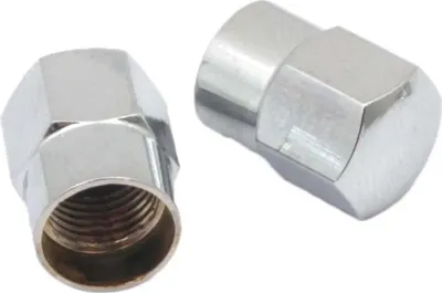 Imagen del producto de 2 tapas de válvula de aluminio para máticos de automóvil, color cromado