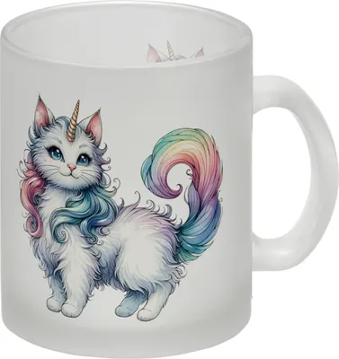 Produktbild von Einhorn-Katze Glas Tasse