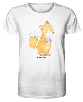 Produktbild von Mr. & Mrs. Panda T-Shirt Herren Fuchs Origami Größe L - Weiß - Geschenk, Japanische Faltkunst, Tshirt, Papierfalten, DIY, Basteln, Print-T-Shirt, Oberteil, Basic-Shirt