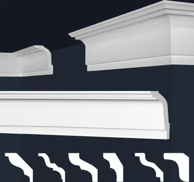 Produktbild von MARBET DESIGN Stuckleisten XPS Styropor weiß - Deckenleisten Deckenstuck Leisten E-Leisten - (2 Meter / 1 Leiste E-32)