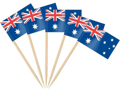 Produktbild von Zahnstocher Flaggen Australien 200 Stück Holz Papier 3.5 x 2.5 cm