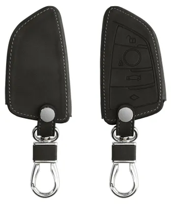 Produktbild von kwmobile Schlüsselhülle für BMW 3-Tasten Smart Key Autoschlüssel Hülle - Autoschlüssel Schlüssel Hülle - Schlüsselcover aus Kunstleder in Dunkelgrau