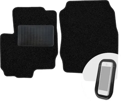 Produktbild von moto-MOLTICO Vorne Fußmatten Auto Velours Autoteppiche Schwarz Automatten Set 2-teilig passend für Mitsubishi Colt 2005-2012