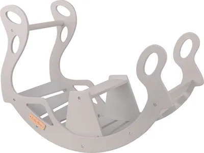 Produktbild von KiddyMoon Rocker WR-001 Bogen Wippe Holzspielzeug Montessori Kletterbogen Für Babys Und Kinder, Grau