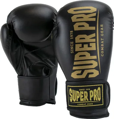 Zdjęcie produktu dla Super Pro Combat Gear Champ SE (Kick) Rękawice bokserskie czarny/złoty - 12 uncji
