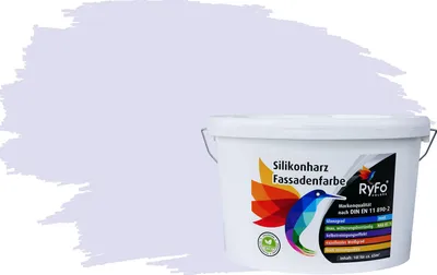 Produktbild von RyFo Colors Silikonharz Fassadenfarbe Lotuseffekt Trend Blassviolett 10l - bunte Fassadenfarbe, weitere Violett Farbtöne und Größen erhältlich, Deckkraft Klasse 1