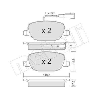 Produktbild von METELLI Bremsbeläge Satz Hinten Bremsklötze für ALFA ROMEO GIULIETTA (940) 22-0704-1