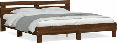 Produktbild von Bettgestell mit Kopfteil Braun Eichen-Optik 200x200 cm