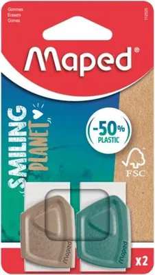Image de Maped Creativ 112520FM gomme à effacer Bois Marron, Vert, Blanc 2 pièce(s)